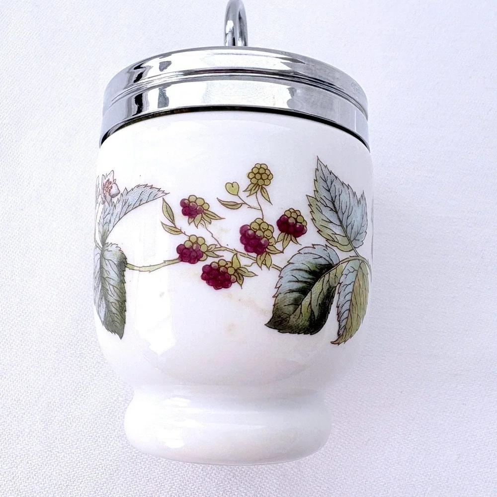 Royal Worcester England Lavinia White Porcelain Egg Coddler with Lid